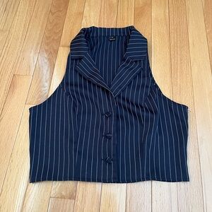 navy pinstripe vest